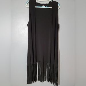 SYMPLI long fringe Vest